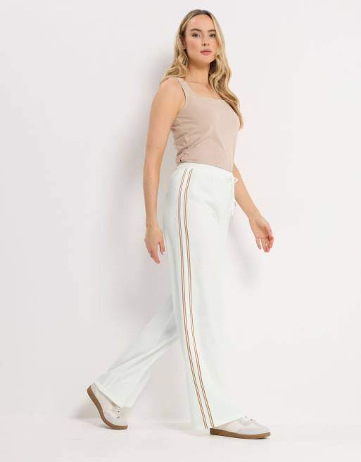 Long Tall Sally Side stripe wide leg trousers in ivory, 2 of 4