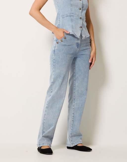 Long Tall Sally Straight leg jeans in blue, 2 of 4