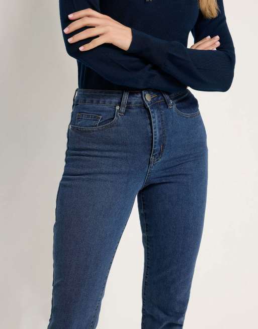 Long Tall Sally Stretch straight leg jeans in blue, 3 of 4