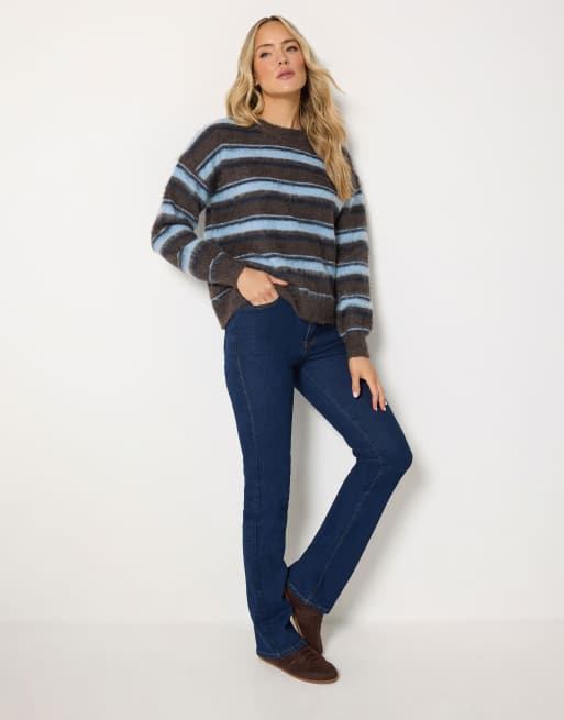 Long Tall Sally Stripe knit jumper in brown, 2 of 4