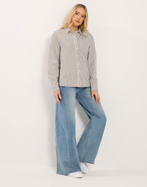 Long Tall Sally Stripe shirt in ivory, 2 of 5