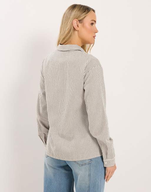 Long Tall Sally Stripe shirt in ivory, 3 of 5