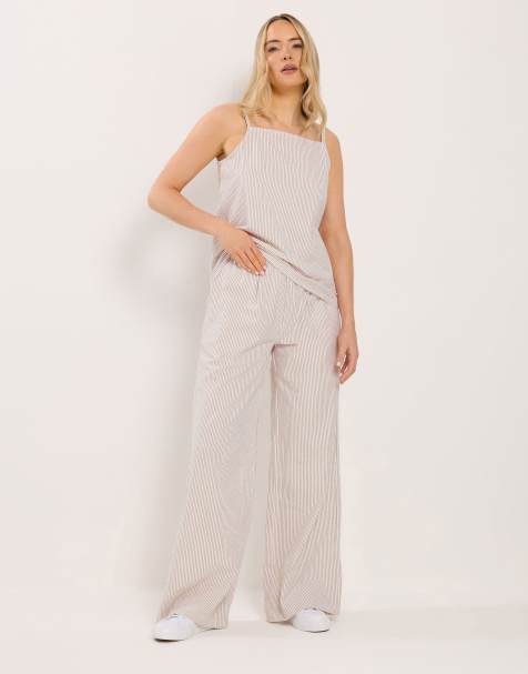 Long Tall Sally Stripe vest top in natural - view 1