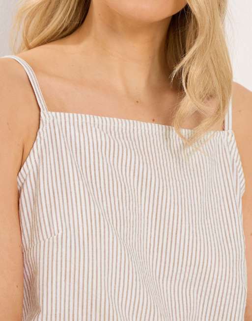 Long Tall Sally Stripe vest top in natural, 3 of 3
