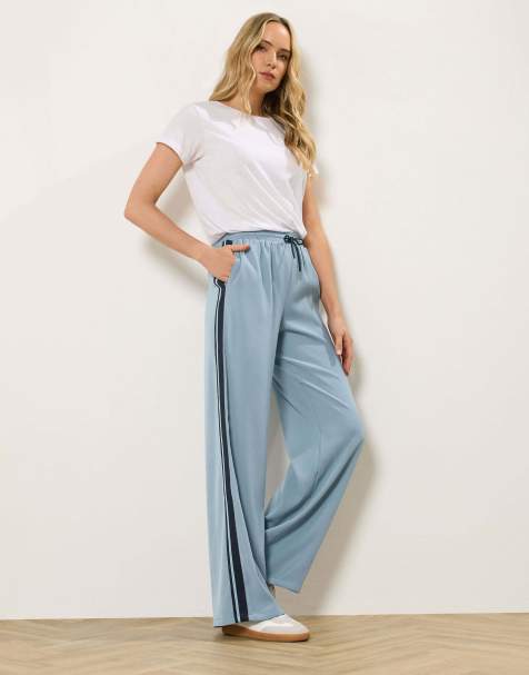 Long Tall Sally Stripe wide leg trousers in blue - view 1