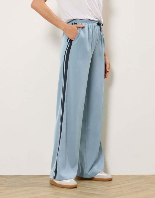 Long Tall Sally Stripe wide leg trousers in blue, 2 of 4