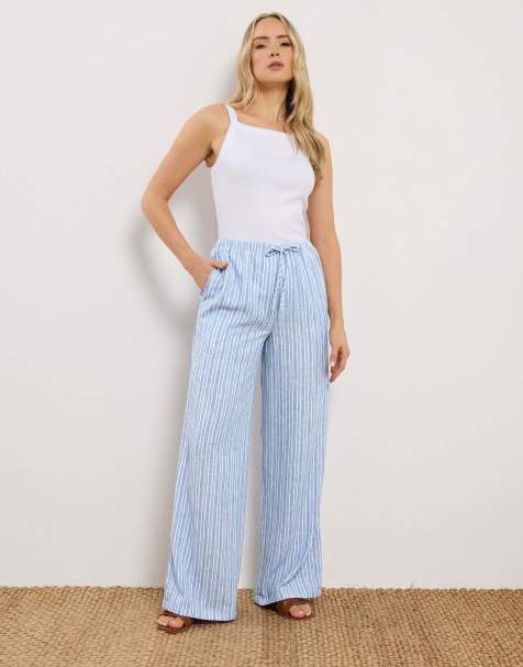 Long Tall Sally Stripe wide leg trousers in blue - view 1