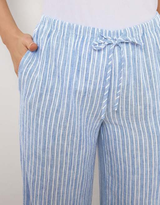 Long Tall Sally Stripe wide leg trousers in blue, 4 of 4