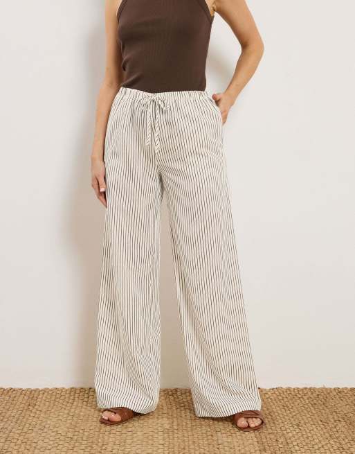 Long Tall Sally Stripe wide leg trousers in ivory, 2 of 4