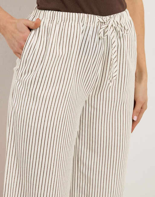 Long Tall Sally Stripe wide leg trousers in ivory, 4 of 4