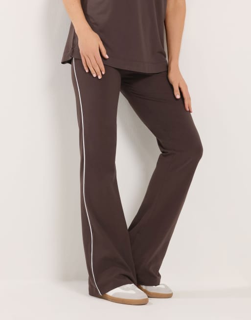 Long Tall Sally Striped flare leggings in brown, 2 of 4