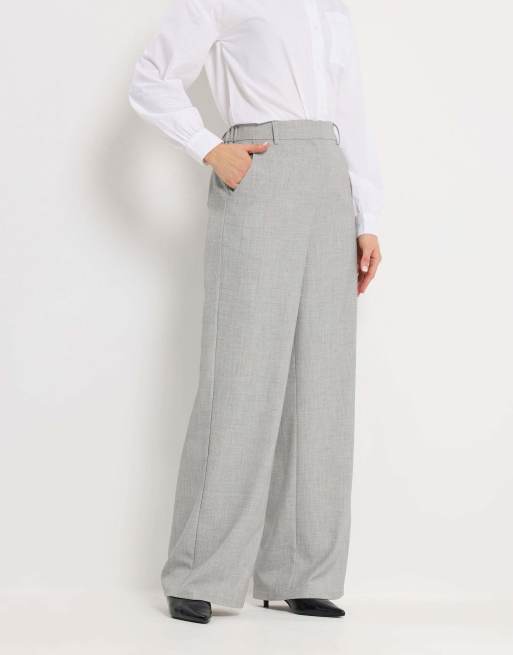 Long Tall Sally Tailored wide leg trousers in grey, 3 of 4
