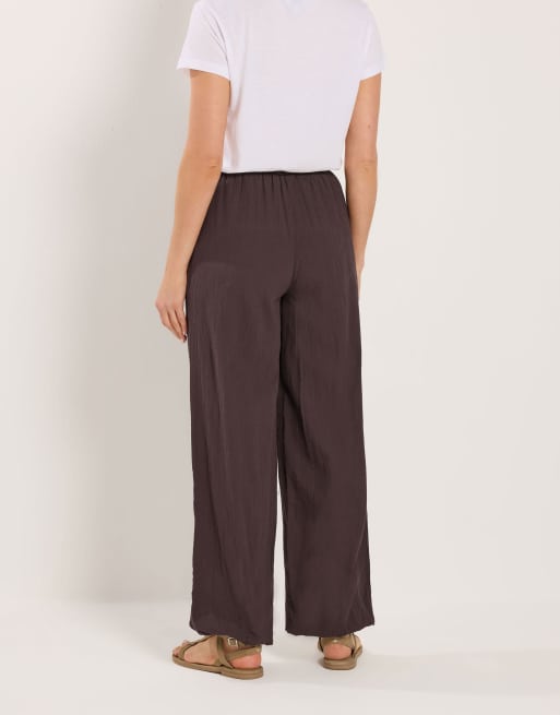 Long Tall Sally Textured cuffed trousers in brown, 3 of 4