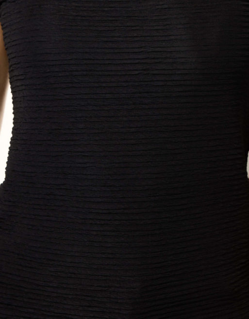 Long Tall Sally Textured slash neck top in black, 4 of 4