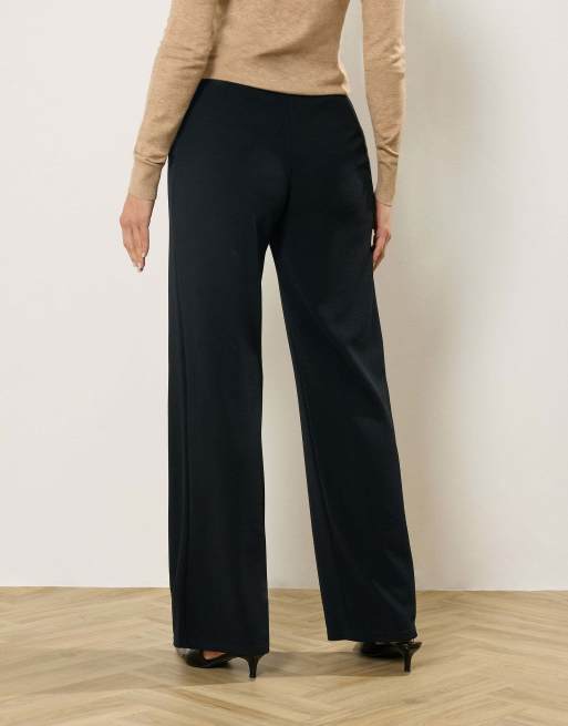 Long Tall Sally Textured wide leg trousers in black, 3 of 4