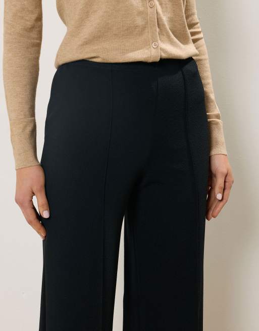 Long Tall Sally Textured wide leg trousers in black, 4 of 4