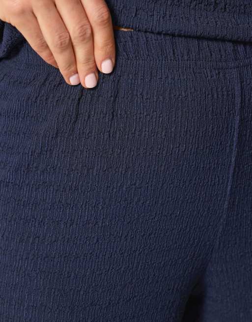 Long Tall Sally Textured wide leg trousers in blue, 4 of 4