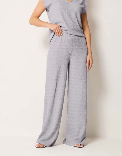 Long Tall Sally Textured wide leg trousers in grey, 2 of 4