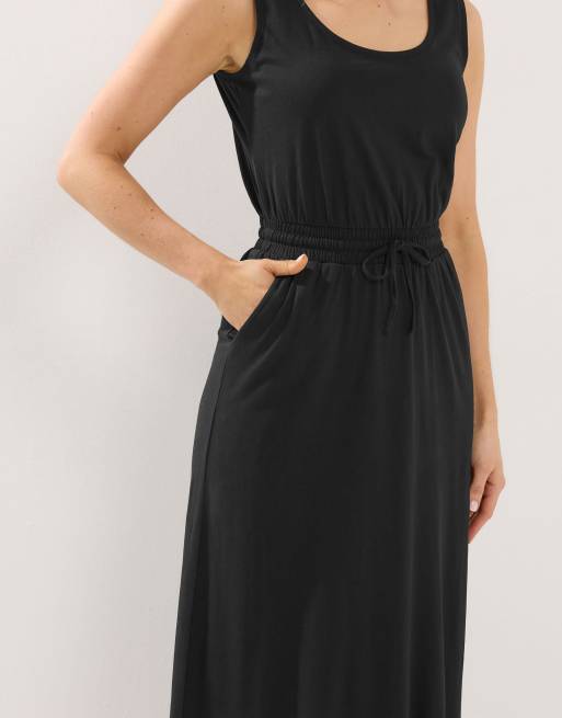 Long Tall Sally Tie waist maxi dress in black, 3 of 4