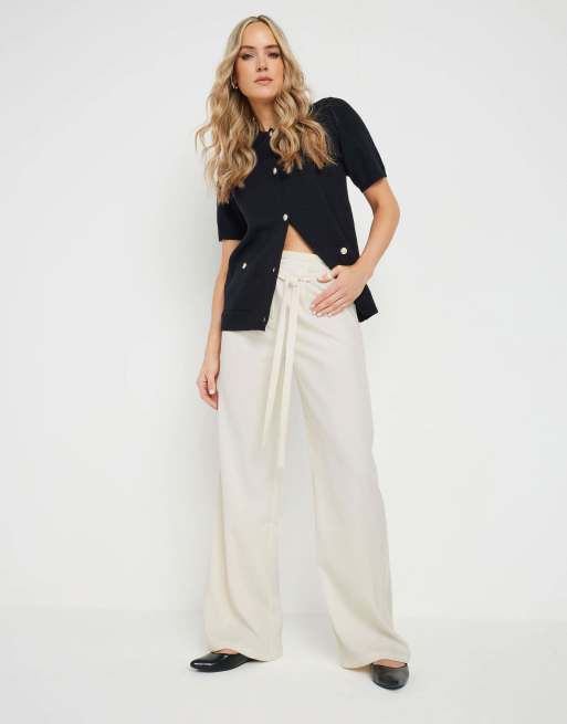 Long Tall Sally Tie wide leg trousers in ivory, 2 of 4