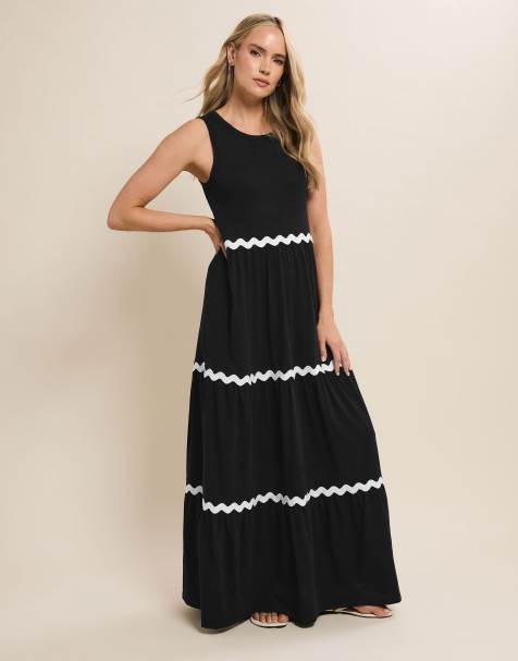 Long Tall Sally Tiered maxi dress in black - view 1