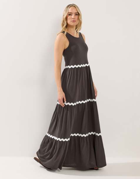 Long Tall Sally Tiered maxi dress in brown - view 1
