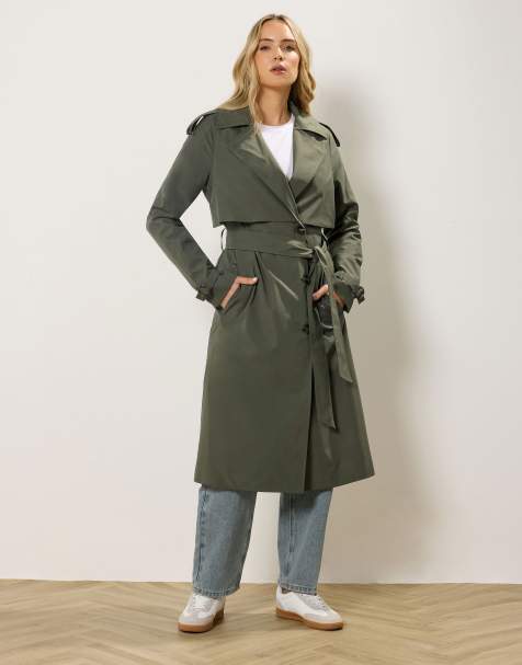 Long Tall Sally Trench coat in green - view 1