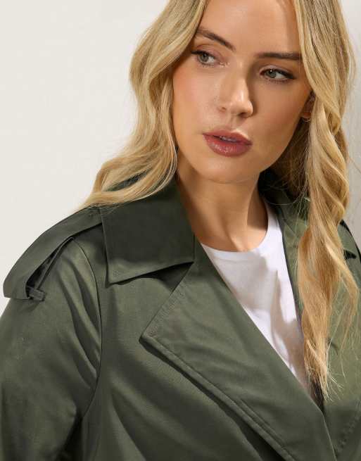 Long Tall Sally Trench coat in green, 3 of 4