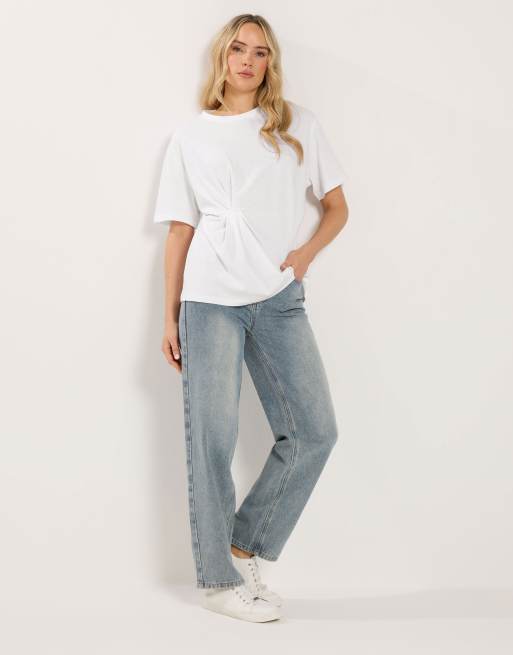 Long Tall Sally Twist front t-shirt in white, 2 of 4