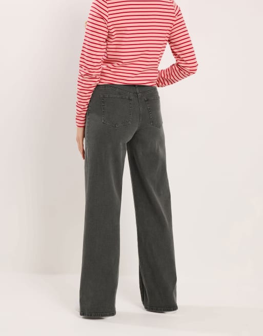 Long Tall Sally Washed wide leg jeans in grey, 3 of 4