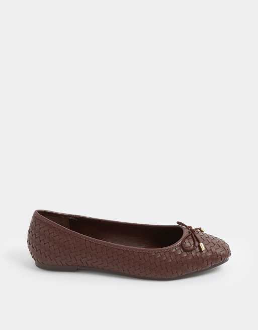 Long Tall Sally Woven ballerina pumps in brown, 4 of 4