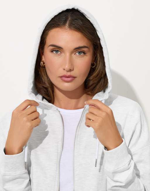 Long Tall Sally Zip through pocket hoodie in grey, 3 of 4