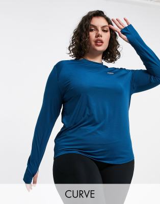 фото Лонгслив для бега asos 4505 curve-серый