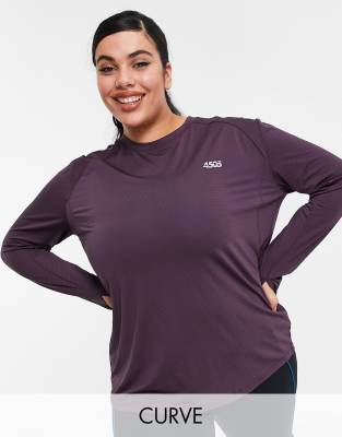 фото Лонгслив для бега asos 4505 curve-сиреневый