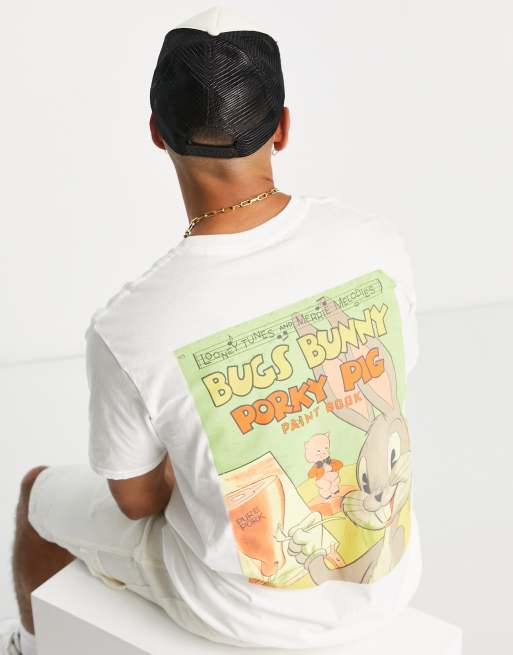 Looney Tunes oversized vintage poster print t-shirt in white