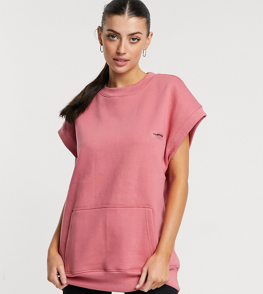Loose Threads oversized lounge sleeveless sweatshirt set-Pink