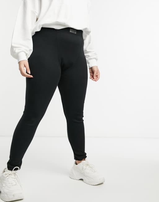 ASOS DESIGN seamless ribbed legging in black