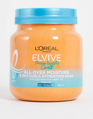 L'Oreal - Elvive Dream Lengths - 3-in-1 Curls Hydration - Feuchtigkeitsspendende Maske für welliges bis lockiges Haar-Ke...