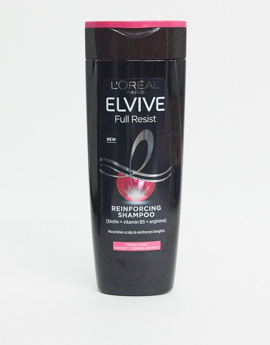 L'Oreal Elvive Full Resist Reinforcing Fragile Hair Shampoo with Biotin For Hair Fall 400ml-No Colour