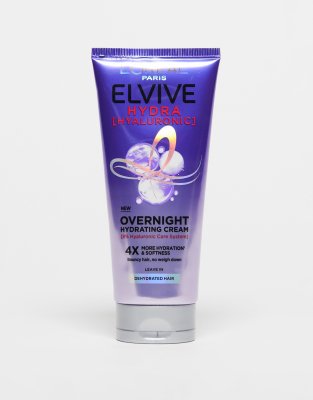 L'Oréal Elvive - Hydra Hyaluronic Acide - Crème de nuit hydratante pour cheveux secs (200 ml)-Pas de couleur