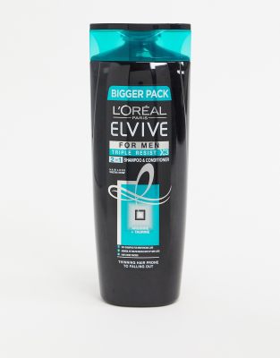 L'Oreal  Elvive Men Triple Resist Thinning Hair  2-i-1-schampo, 500 ml-Ingen färg Ingen färg