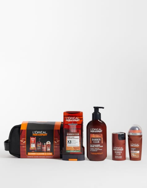 L'Oreal Men Expert Barber Cleanse and Care Washbag Men's Gift Set, Barber Club Grooming Collection - view 1