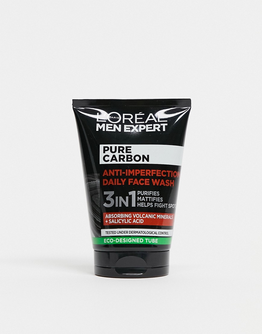 L'Oréal Men Expert - Dagelijkse reinigende 3 in 1 gezichtsgel met pure houtskool 100 ml-Geen kleur