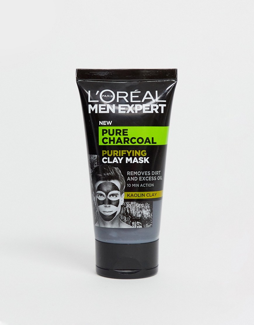 L'Oreal Men Expert Pure Charcoal Purifying Clay Mask 50ml-No Colour