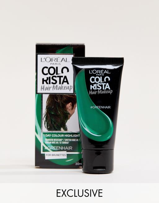 L Oreal Paris Colorista Hair Makeup Green Temporary Brunette Hair