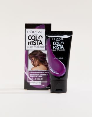 L'Oreal Paris Colorista Hair Makeup Plum Temporary Brunette Hair Colour-Purple