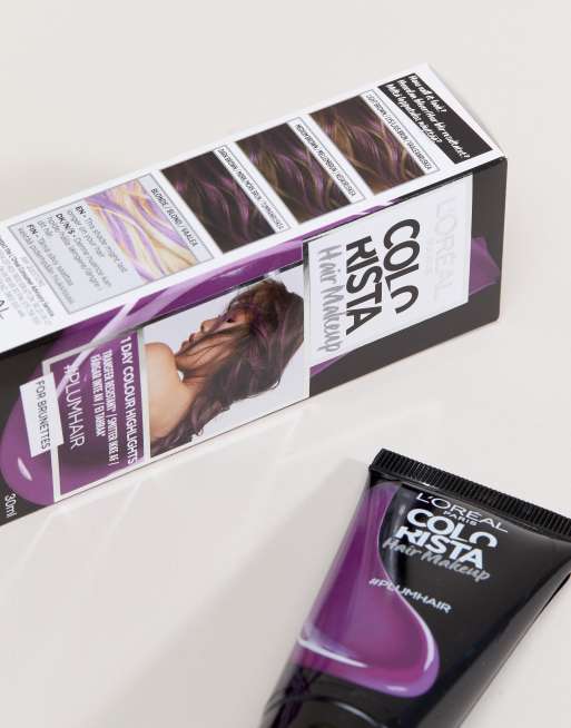 L'Oreal Paris Colorista Hair Makeup Plum Temporary Brunette Hair Colour, 3 of 4