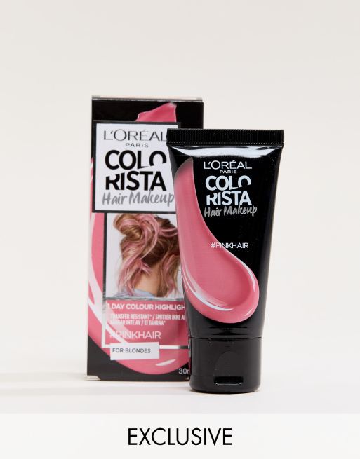 l oreal paris colorista hair makeup vorubergehende tonung in rosa fur blondes haar