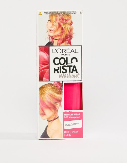 L Oreal Paris Colorista Wash Out Hair Colour Hot Pink Asos