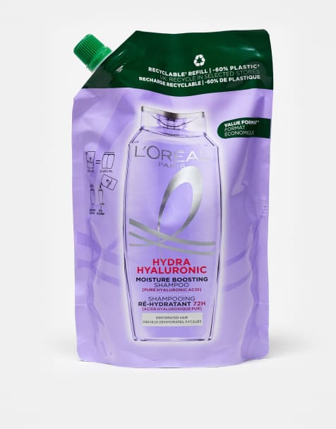 L'Oreal Paris Elvive Hydra Hyaluronic Moisture Boosting Shampoo Refill Pouch 500ml - view 1